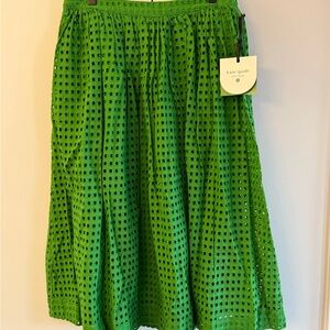 Kate Spade Green Eyelet Skirt